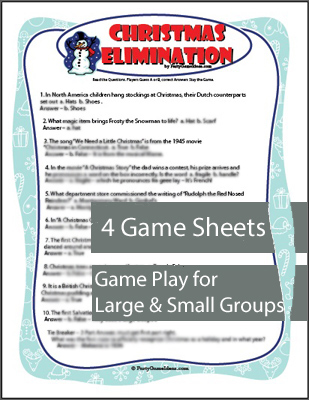 Christmas Elimination Trivia Game - Printable Party Game