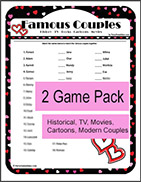 Printable Famous Couples Trivia Game - Valentines Day