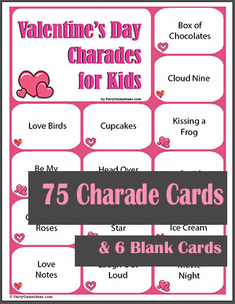 Printable Valentines Day Charades for Kids