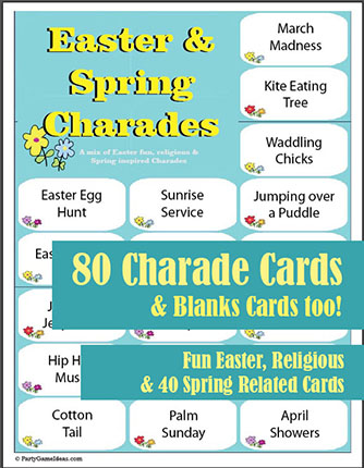 80 Easter Charades - Spring Charades Game
