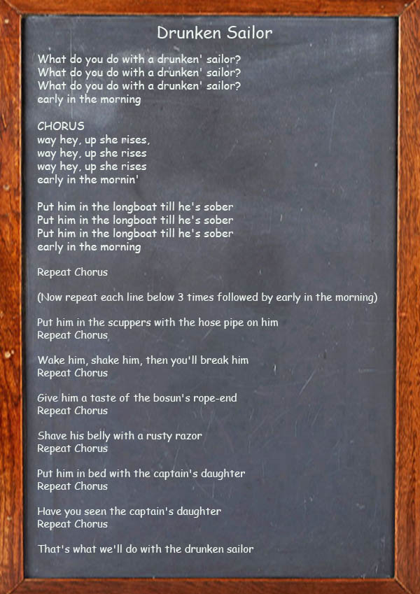 Drunken Sailor - Irish Song Lyrics