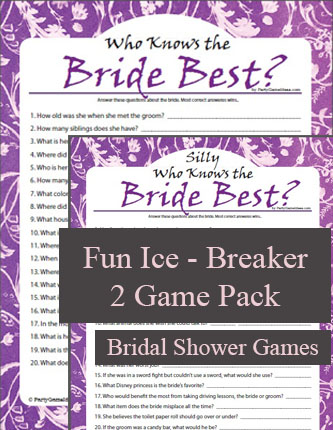 Printable Who Knows the Bride Best Questions - 2 Games 