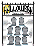 Halloween Decades of Horror Movies Trivia Game
