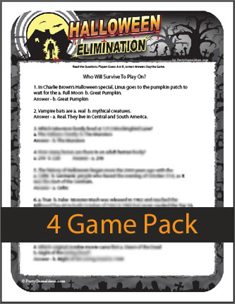 Printable Halloween Elimination Trivia Game