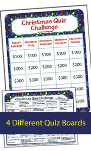 Christmas Quiz Challenge, Printable Jeopardy Style Game