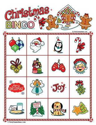 Christmas Image Bingo for Kids