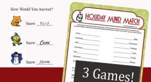 Holiday Mind Match - Printable Kids Game