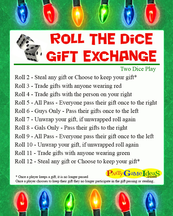 Roll the Dice Gift Exchange Party Game 