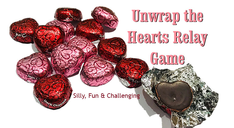 Valentines Unwrap the Heart Relay Game