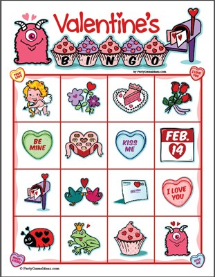 Printable Valentines Bingo for Kids