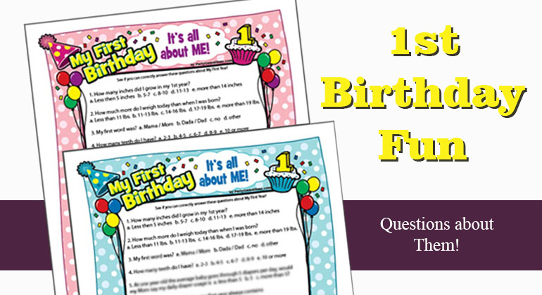 Baby’s 1st Birthday Quiz – Printable First Birthday Game
