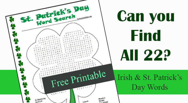 Free St Patricks Day Word Search