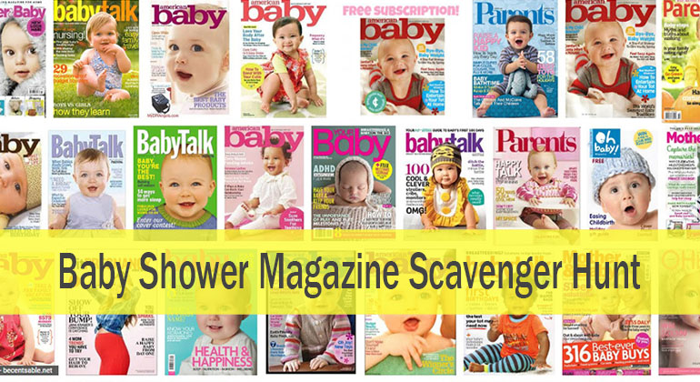 Baby Shower Magazine Scavenger Hunt Game