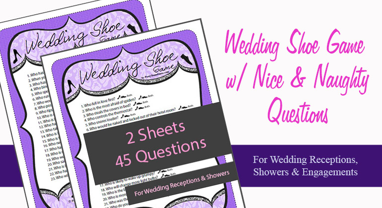 Wedding Shoe Game Questions - 2 Printable Games