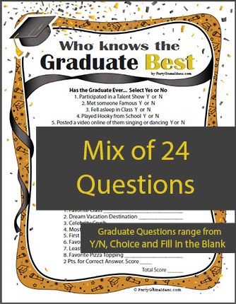 Who Knows the Graduate Best - Printable Graduation Game