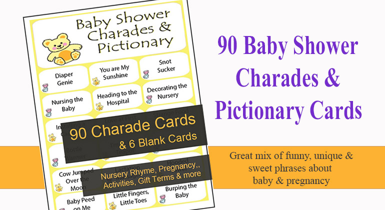 90 Baby Shower Charades and Pictionary Ideas