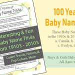 100 Years of Baby Name Trivia Shower Game