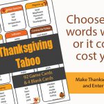 Thanksgiving Taboo Game Cards