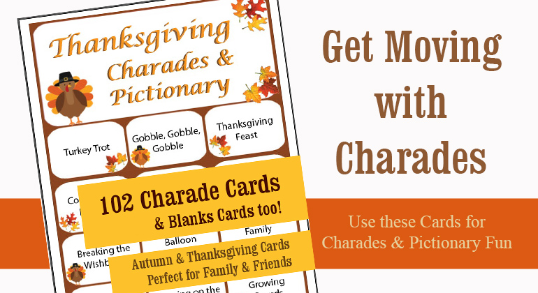 Thanksgiving Charades 102 Game Cards