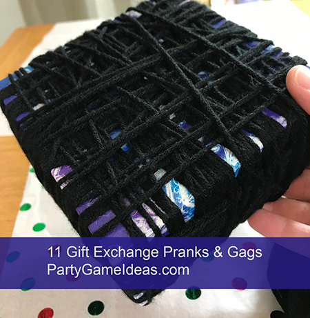 Silly Gift Exchange Wrapping Ideas - Yarn Gift Gag