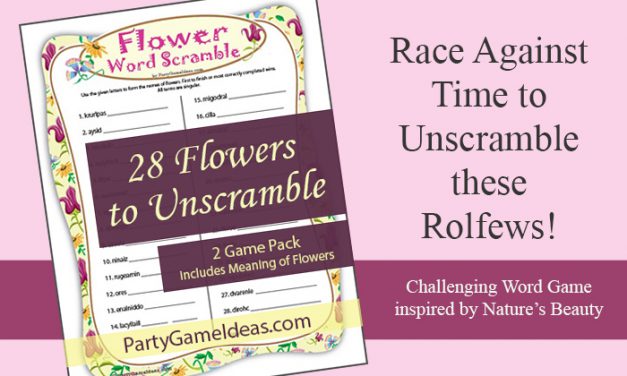Flower Word Scramble Printable Game