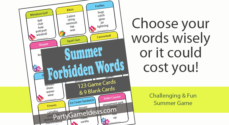 Summer Forbidden Words Game – Taboo Like Game