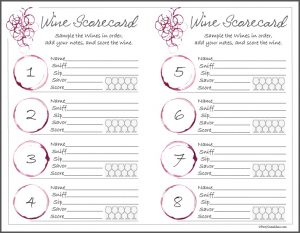 Wine Tasting Scorecard - Rating