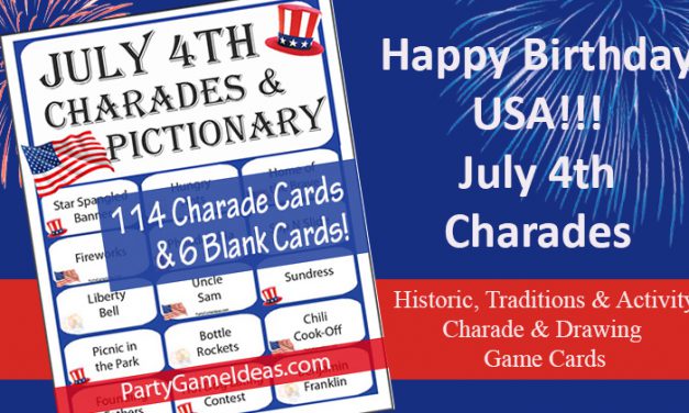 July 4th Charades and Drawing Game Cards
