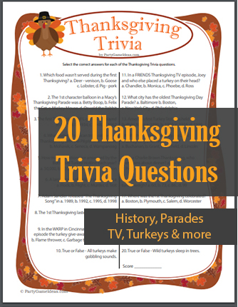 Thanksgiving Trivia Games
