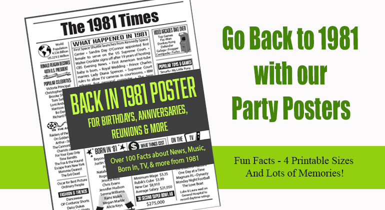 Back in 1981 Poster – Printable Birthday Event Decoration