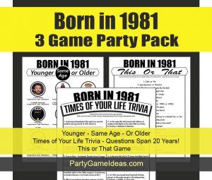 Born on 1981 Trivia Games for Birthday Party