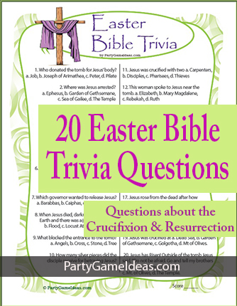 Easter Bible Trivia Game Printable Church Quiz