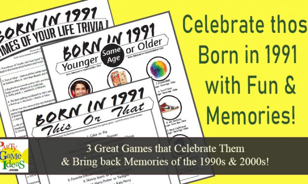 1991 Birthday Party Games 3 Printable Games