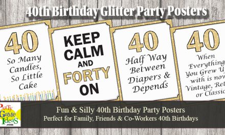 40th Birthday Posters Glitter Decorations