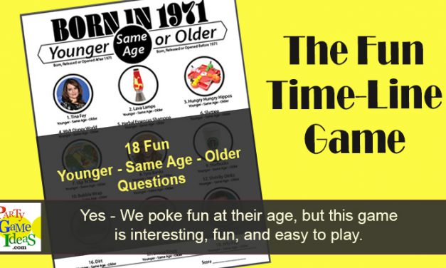 1971 Younger or Older Birthday Game – Printable