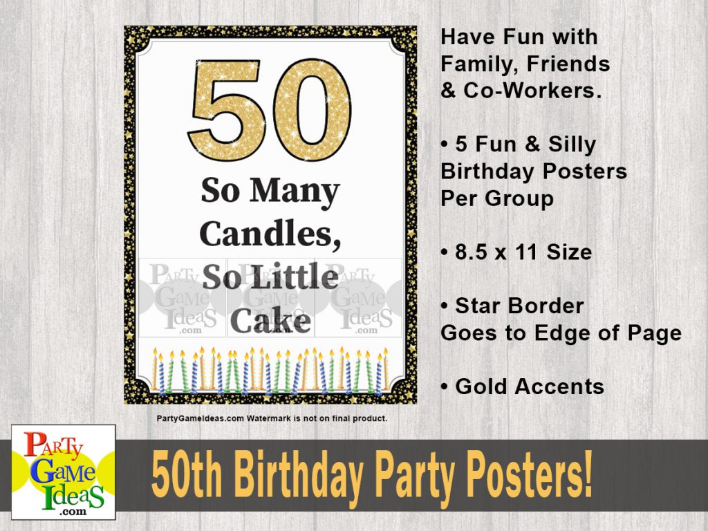 50 Birthday Posters Fun Party Joke Posters Birthday Prank