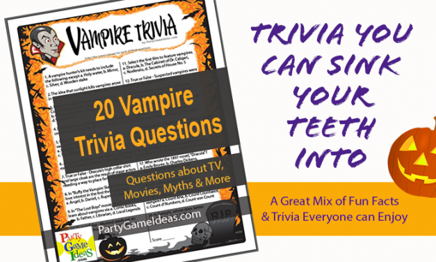 Vampire Trivia Questions Printable Game