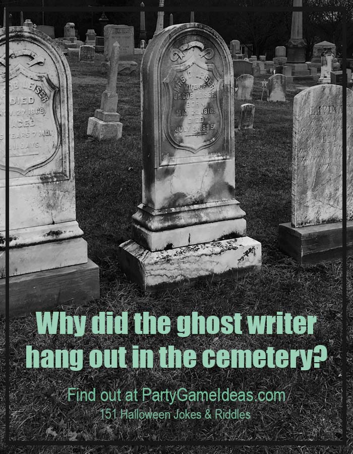 Halloween Jokes Cemetery Graveyard Dad Funnies Riddles Kids
