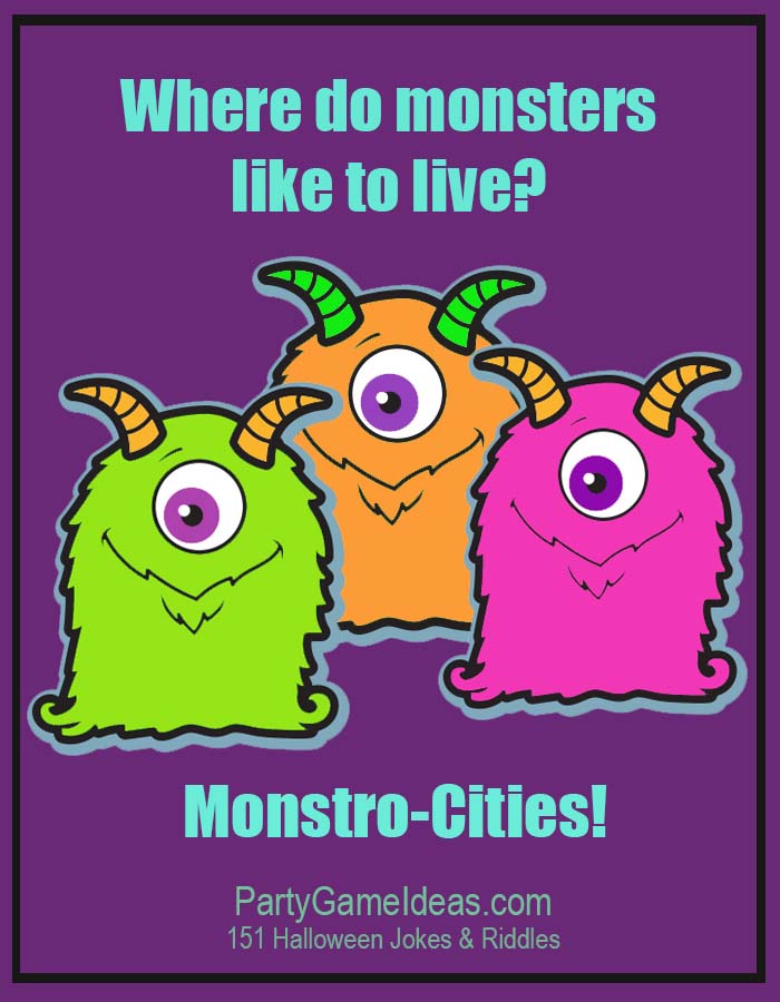 Monster Jokes Halloween Kids Parties Funny