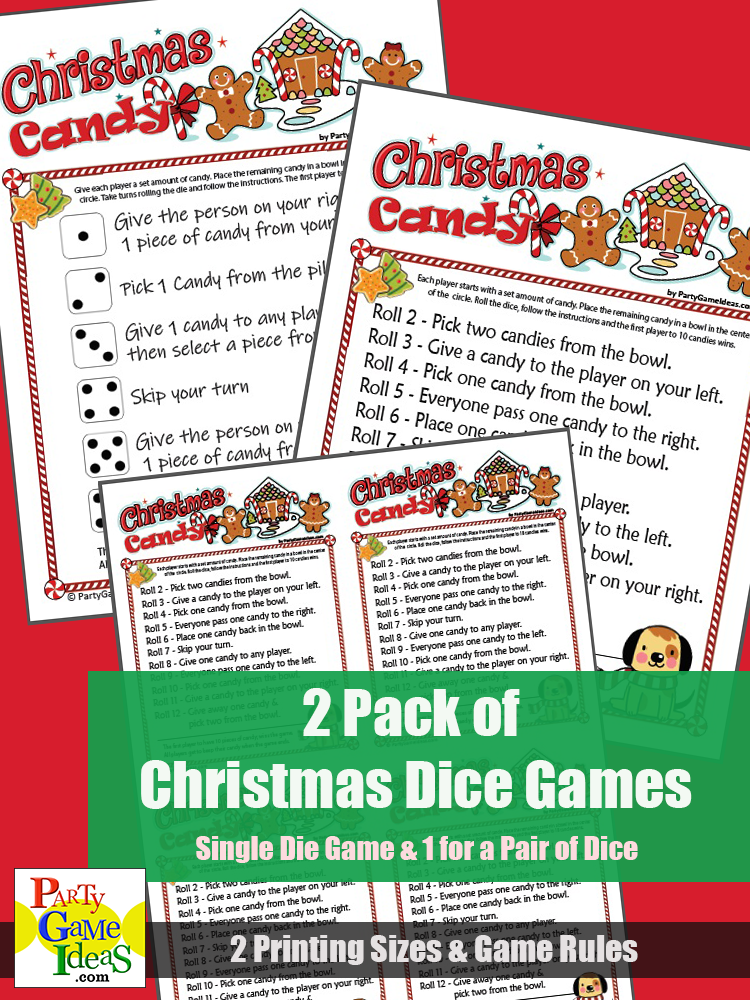 Christmas Dice Game Kids Holiday Candy Games