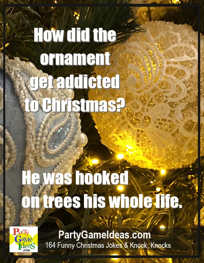 Christmas Jokes for Kids Ornaments Christmas Trees Happy Holidays