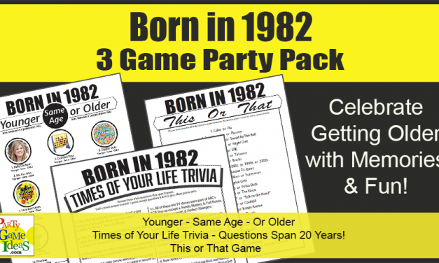 Born in 1982 Birthday Party Games Printable Trivia
