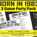 1983 Birthday Party Games, 40th Birthday Printables