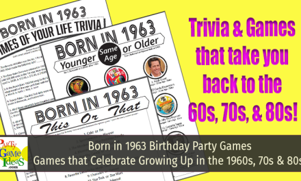 60th Birthday Party Games Born in 1963 Printable Trivia