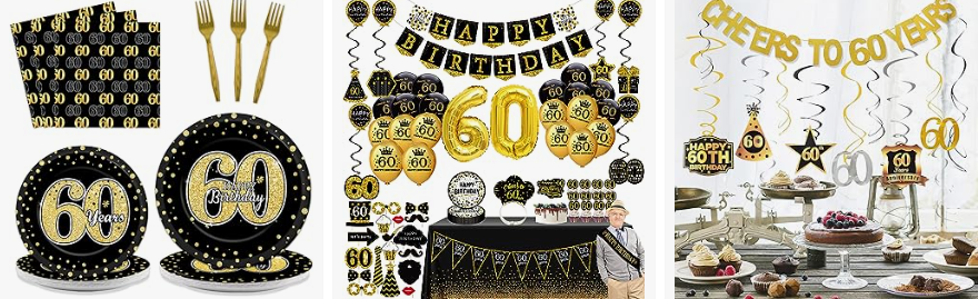 60th Birthday Party Decorations Balloons Paper Plates