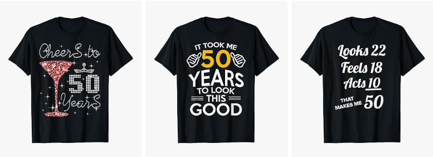 50 Years Old T-Shirts Funny Silly Vintage Cheers to 50th